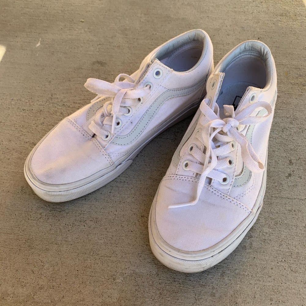 Vans white canvas old skools